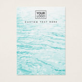 Aqua blauw water, aangepaste logo-oorenkaart visitekaartje (Voorkant)