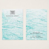 Aqua blauw water, aangepaste logo-oorenkaart visitekaartje (Voorkant /achterkant)
