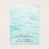 Aqua blauw water, aangepaste logo-oorenkaart visitekaartje (Achterkant)