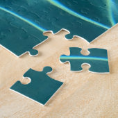 Aqua Blauw Water Patroon, rimpelende oceaan golven Legpuzzel (Zijkant)