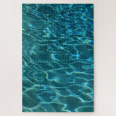 Aqua Blauw Water Patroon, rimpelende oceaan golven Legpuzzel (Verticaal)