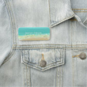 Aqua blauw water strand zomer bruiloft naamplaatje (In situ)