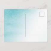 Aqua Blauw Witte Bloem Briefkaart (Achterkant)