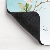 Aqua Blauw Witte Bloemen Muismat (Hoek)