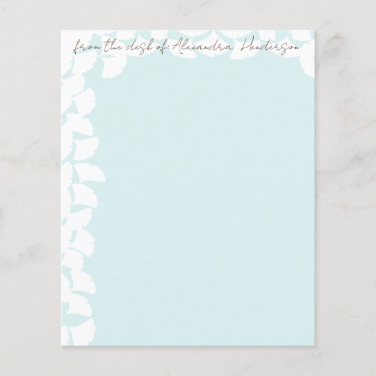 Aqua Blauw Witte Ginkgo Blad Flyer (Voorkant)