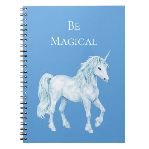 Aqua Blauw Witte Magische Eenhoorn Notitieboek