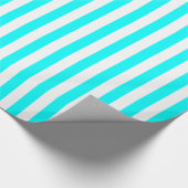 Aqua Blauw/Witte Streep Cadeaupapier (Hoek)