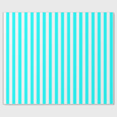 Aqua Blauw/Witte Streep Cadeaupapier (Vlak)
