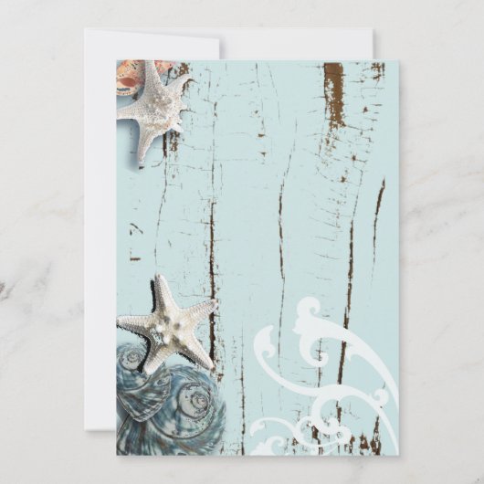 aqua blauw zeeschelp strand Sweet zestien party Kaart (Achterkant)