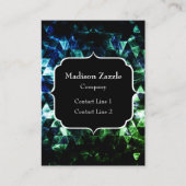 Aqua blauw Zwart Geometrisch Smoky Abstract Monogr Visitekaartje (Voorkant)