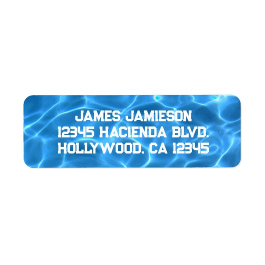 Aqua Blauw Zwembad Foto Sport Etiket (Voorkant)