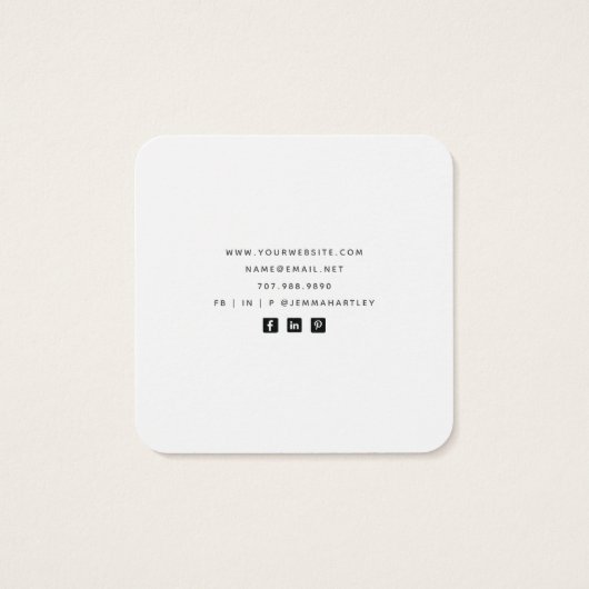 Aqua Blauwe Agaat Knikker Oorbellen Displaykaart Vierkante Visitekaartjes (Achterkant)