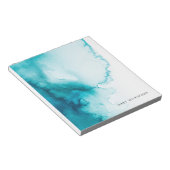 Aqua Blauwe Aquarel Achtergrond Notitieblok (Schuin)
