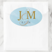 Aqua Blauwe Aquarel Monogram Label (Tas)