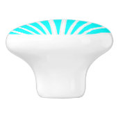 Aqua Blauwe Art Deco Ontwerp Keramische Knop (Zijkant)