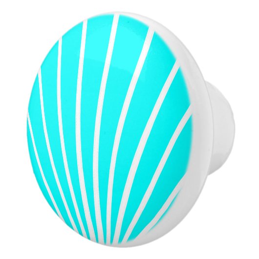 Aqua Blauwe Art Deco Ontwerp Keramische Knop (Rechts)