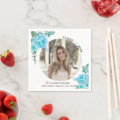 Aqua Blauwe bloemen Klasse 2022 Foto van afstudere Servet (Insitu)