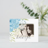 Aqua Blauwe Bloemige Bruiloft (Staand voorkant)