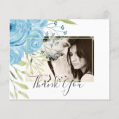 Aqua Blauwe Bloemige Bruiloft  (Voorkant)