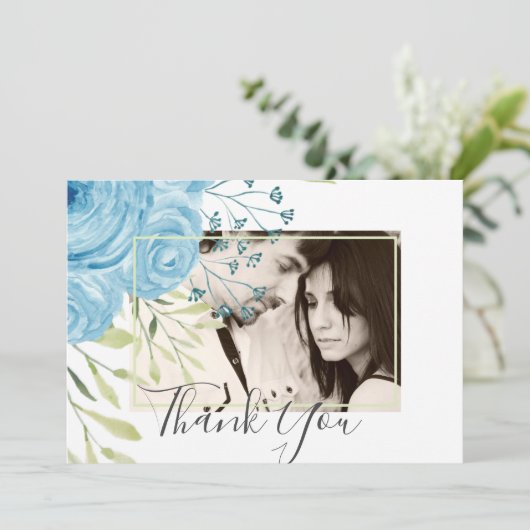 Aqua Blauwe Bloemige Trouw (Staand voorkant)