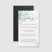 Aqua Blauwe Bloemige Trouw  (Voorkant / Achterkant)