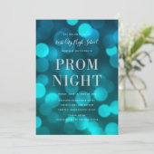 Aqua Blauwe Bokeh Lichten Zilver Bal Gala Hoogste  Kaart (Staand voorkant)