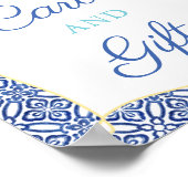 Aqua Blauwe Capri-citroen Baby Shower Kaarten en C Poster (Hoek)