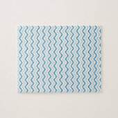 Aqua Blauwe Chevron Patroon Legpuzzel (Horizontaal)