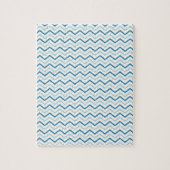 Aqua Blauwe Chevron Patroon Legpuzzel (Verticaal)