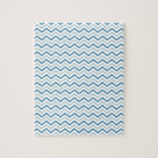 Aqua Blauwe Chevron Patroon Legpuzzel (Verticaal)