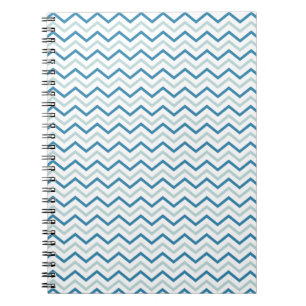 Aqua Blauwe Chevron Patroon Notitieboek