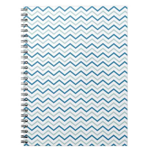 Aqua Blauwe Chevron Patroon Notitieboek (Voorkant)