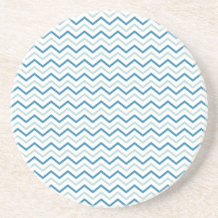 Aqua Blauwe Chevron Patroon Zandsteen Onderzetter