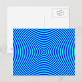 Aqua Blauwe Concentrische Cirkels Briefkaart (Voorkant / Achterkant)
