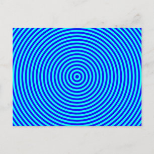 Aqua Blauwe Concentrische Cirkels Briefkaart