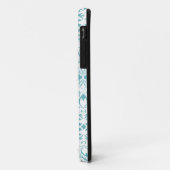 Aqua blauwe damast stijlvol patroon iphone 5 casem Case-Mate iPhone case (Achterkant/links)