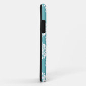 Aqua blauwe damast stijlvol patroon iphone 5 casem Case-Mate iPhone case (Achterkant/rechts)
