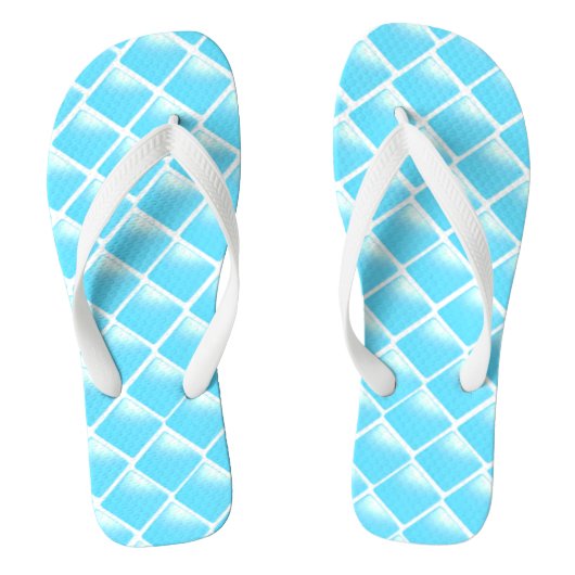 Aqua Blauwe Diamant Ontwerp Teenslippers (Voetbed)