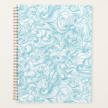 Aqua Blauwe Draai Patroon Planner