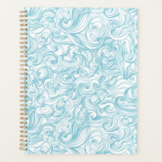 Aqua Blauwe Draai Patroon Planner