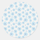 Aqua-blauwe en-dollar klassieke ronde sticker (Voorkant)