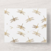 Aqua Blauwe en Gouden Bloemige Trouw All In One Uitnodiging (Achterkant)