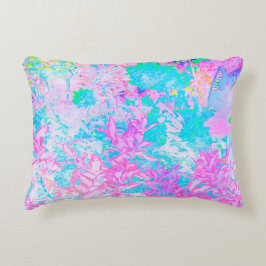 Aqua Blauwe en Heet Roze Hortensia Landschap Accent Kussen