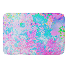 Aqua Blauwe en Heet Roze Hortensia Landschap Badmat