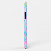 Aqua Blauwe en Heet Roze Hortensia Landschap Case-Mate iPhone Case (Achterkant/rechts)