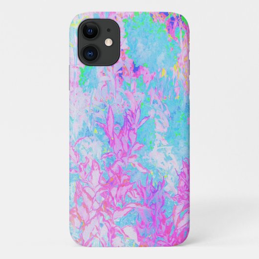 Aqua Blauwe en Heet Roze Hortensia Landschap Case-Mate iPhone Case (Achterkant)