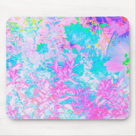 Aqua Blauwe en Heet Roze Hortensia Landschap Muismat