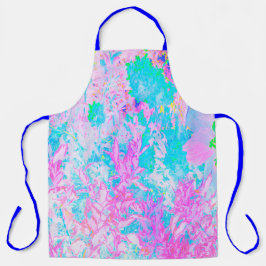 Aqua Blauwe en Heet Roze Hortensia Landschap Schort