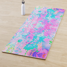 Aqua Blauwe en Heet Roze Hortensia Landschap Yogamat