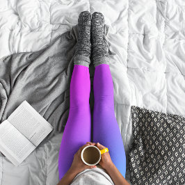 Aqua Blauwe en Hot Pink Miami Ombre Leggings